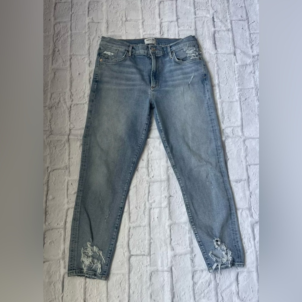 AGOLDE Women’s Size 30 Sophie Cropped Skinny Distressed Denim Jeans